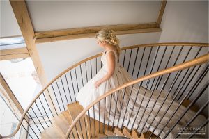 bide walking down the stairs at cooling castle barn