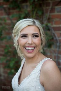 beautiful bride at cooling castle barn