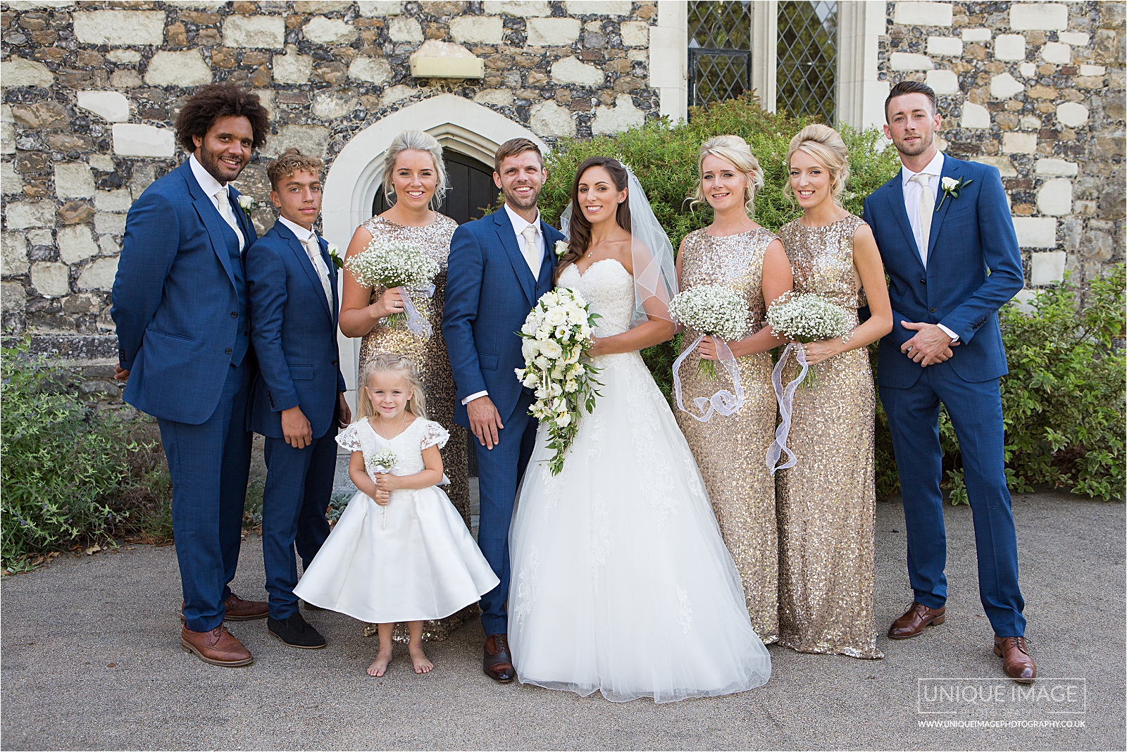 bridal party at wedding