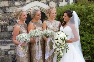 beautiful bride and bridesmaids