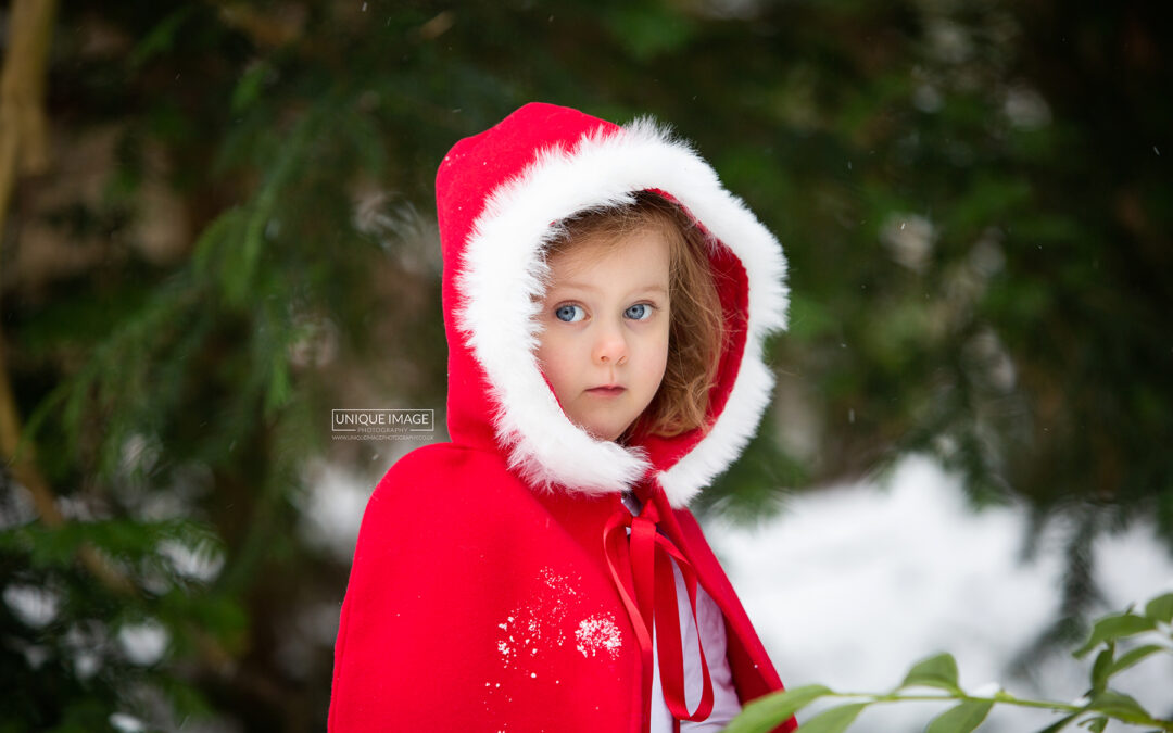 Little Red Riding Hood in the snow…..